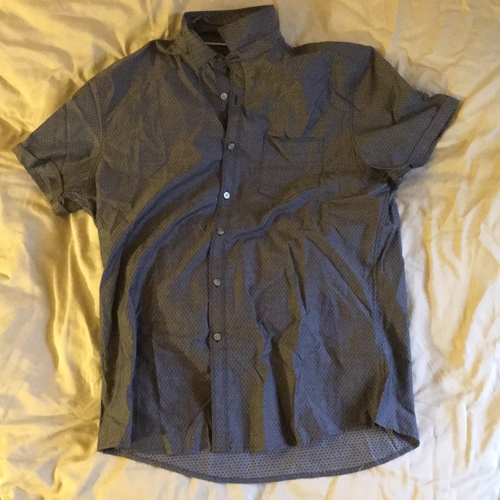 Casual Button Down Shirt in Dark Gray